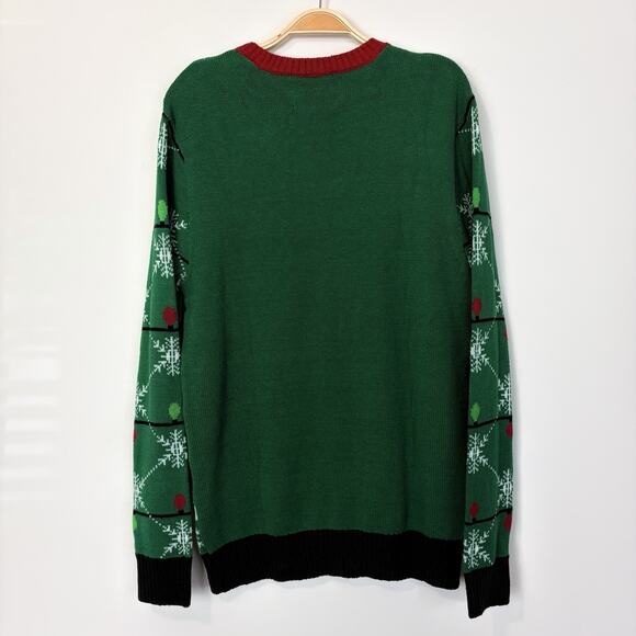 Ugly Sweater Nordstrom Mens Large Christmas Santa Dinosaur Festive Holiday - Picture 4 of 10